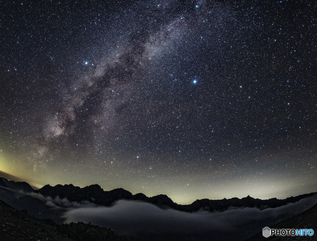穂高連峰　夜