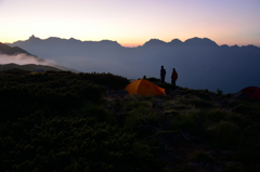 黎明の北アルプス