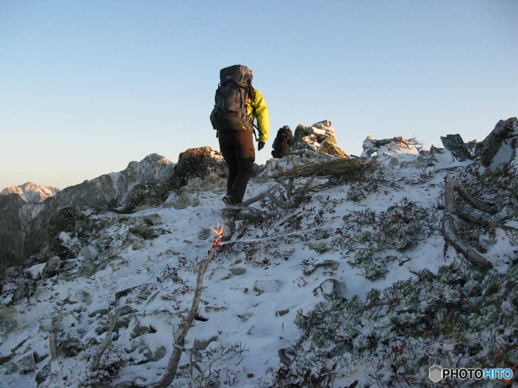 出発した登山者