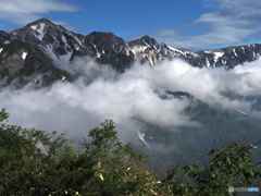 唐松岳の下山中　