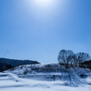 雪面に影