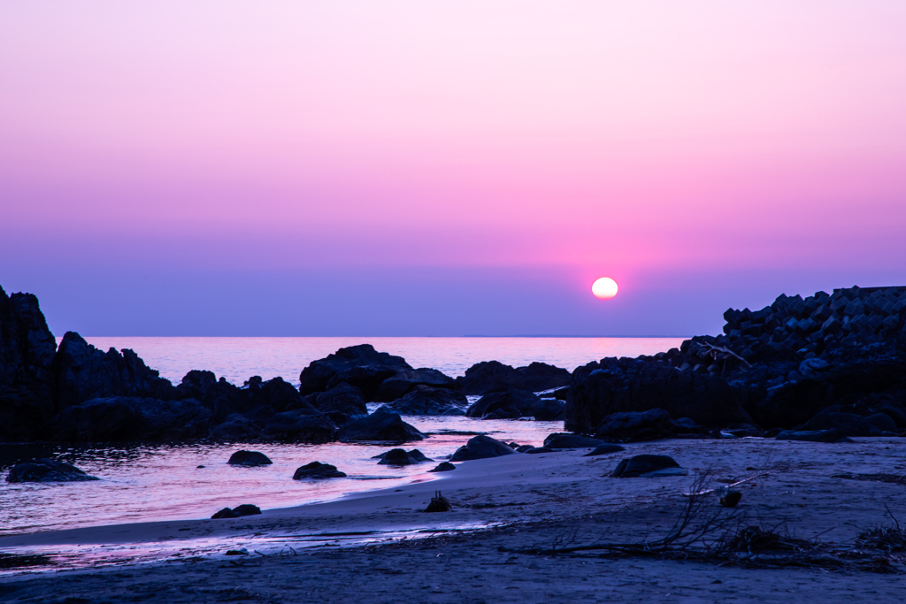 日本海の夕日