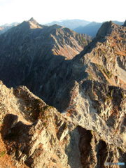 北穂高から　眺めた槍ケ岳