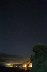 見上げると星空