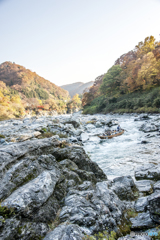 渓流の紅葉4