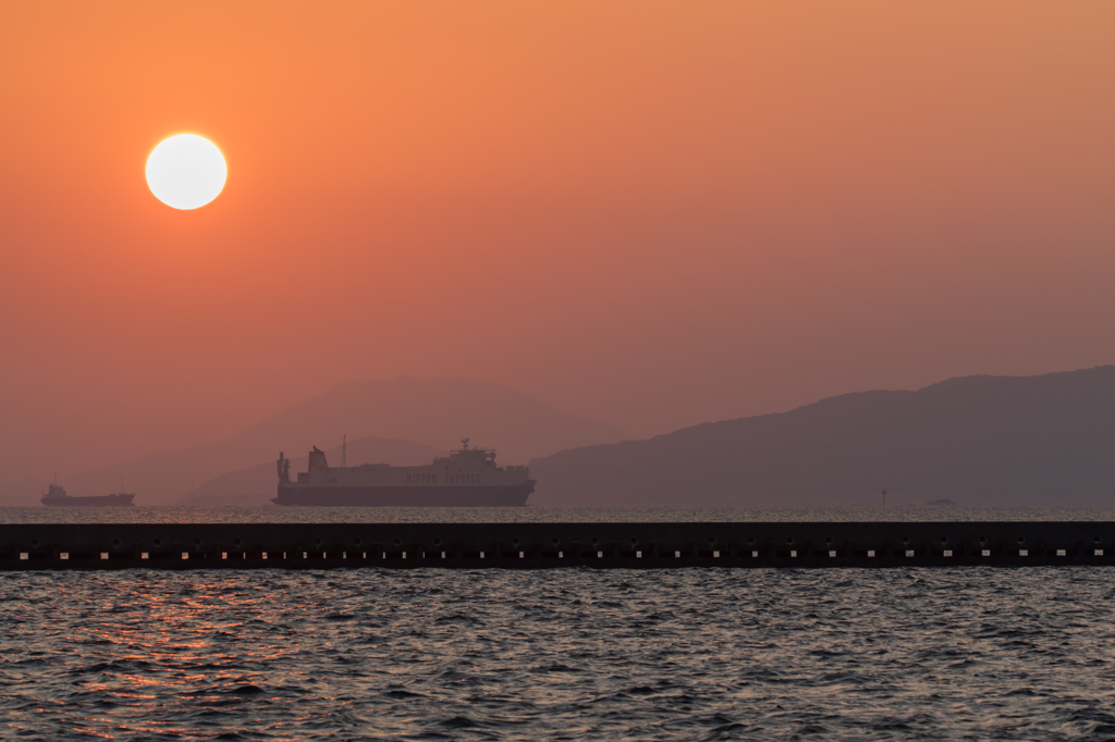 Sunset over the Hakata Bay