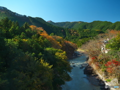 多摩川と奥多摩の山々