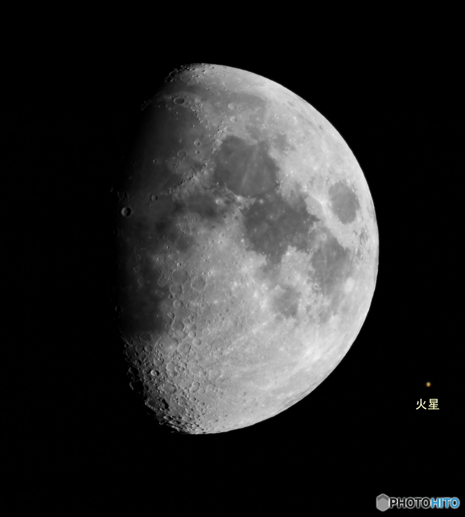 月と火星の大きさ