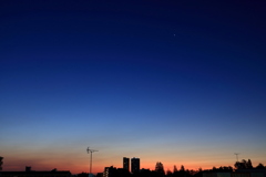 朝焼けと明けの明星、木星