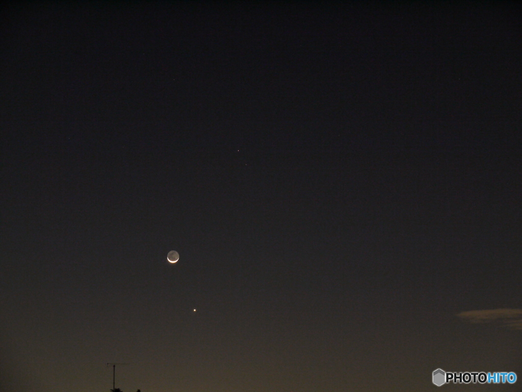 金星、火星と地球照