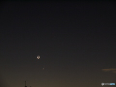 金星、火星と地球照