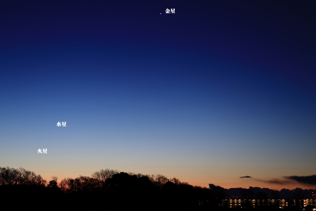 夜明けの三惑星