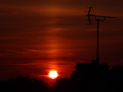 太陽柱と日の出