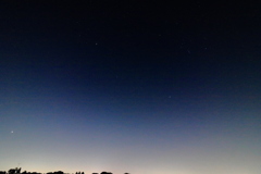 冬の大三角と金星、木星