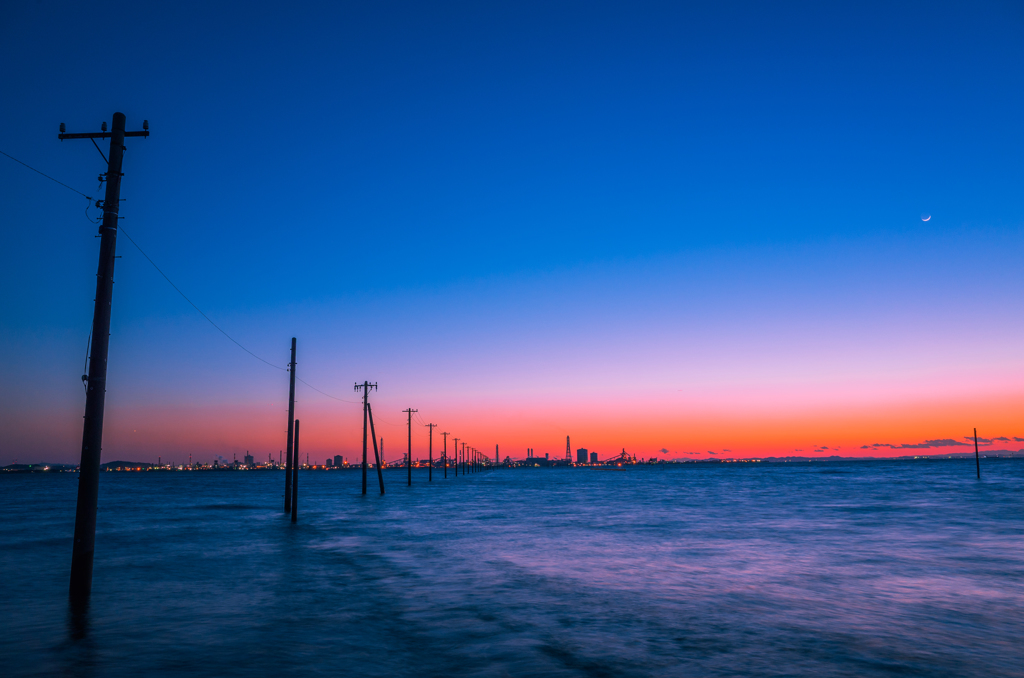 江川海岸で見た夕焼け