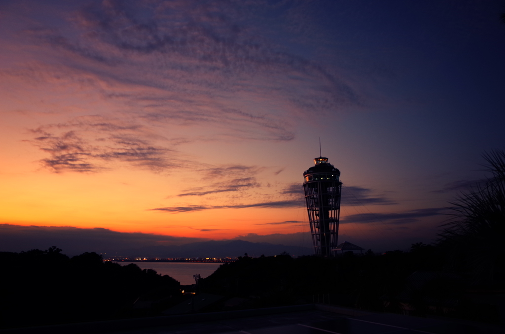 夕日とシーキャンドル