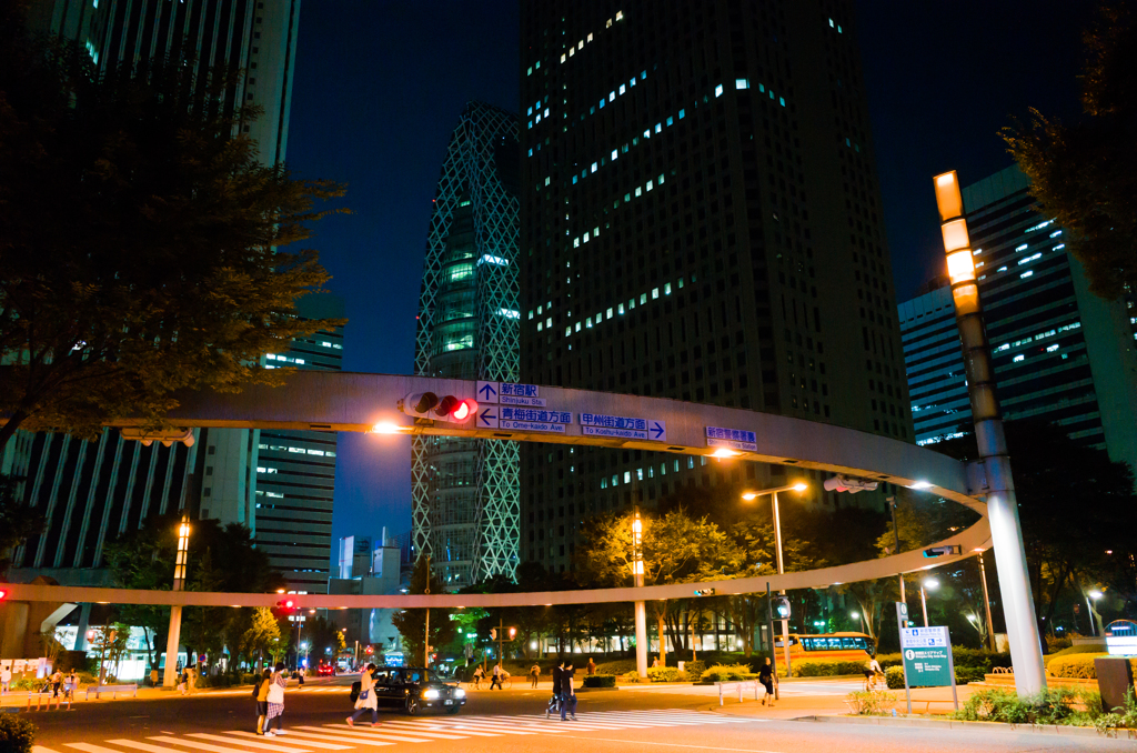 The intersection in Shinjuku