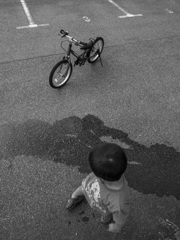 自転車練習中