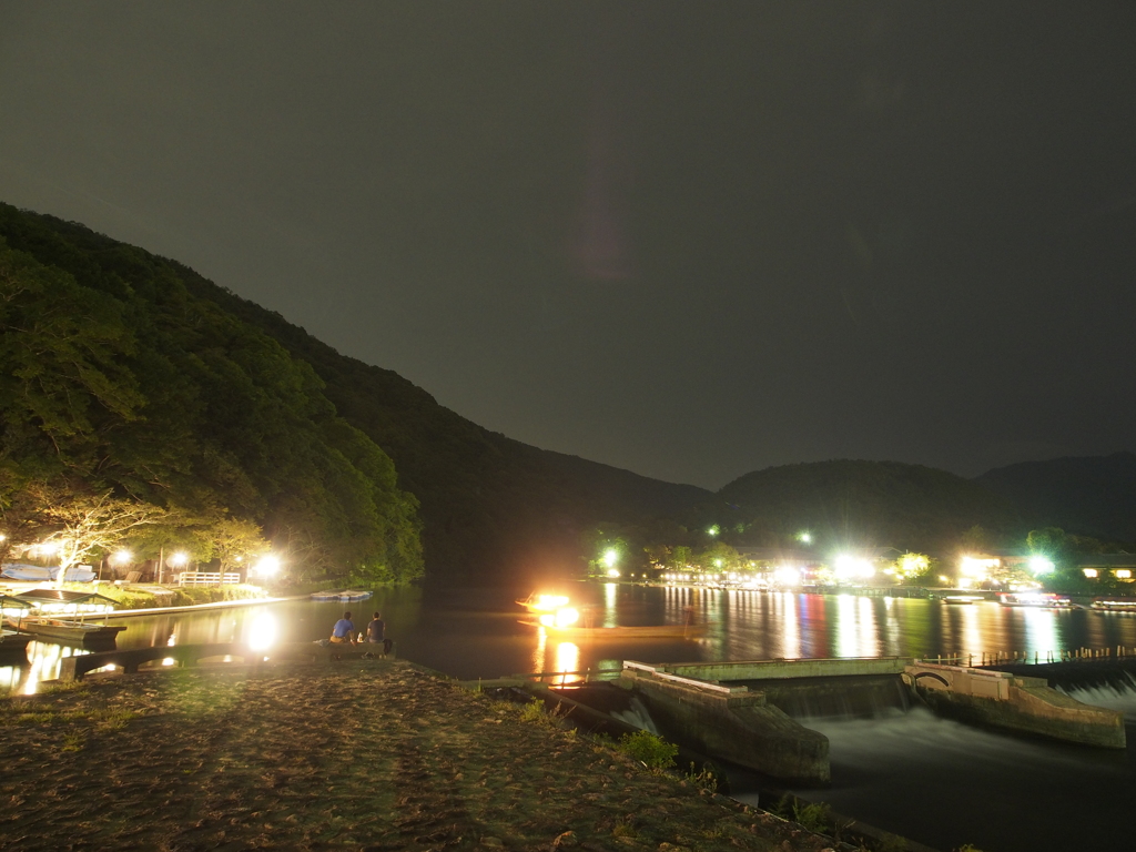 ツレと鵜飼を観ながら缶ビールでも飲んでる方たち