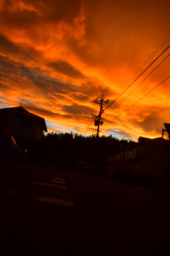 とある夕焼けの道