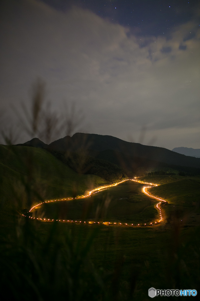 曽爾高原　山灯り