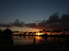 オアフ島夕日