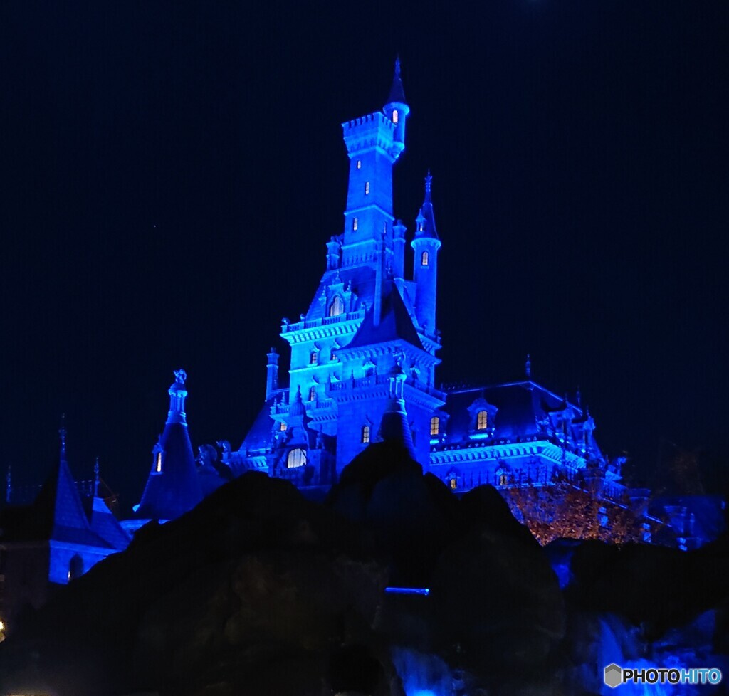 美女と野獣の城の夜景