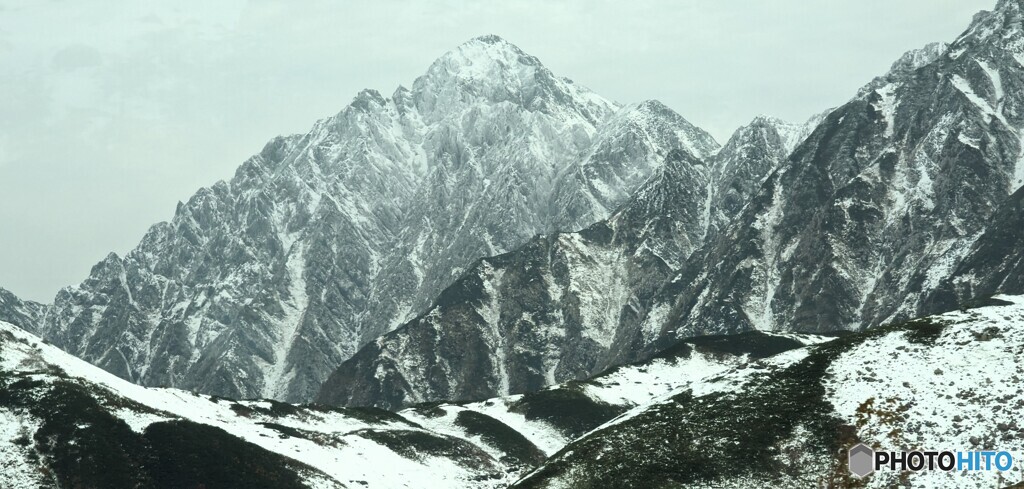 雪の槍ヶ岳