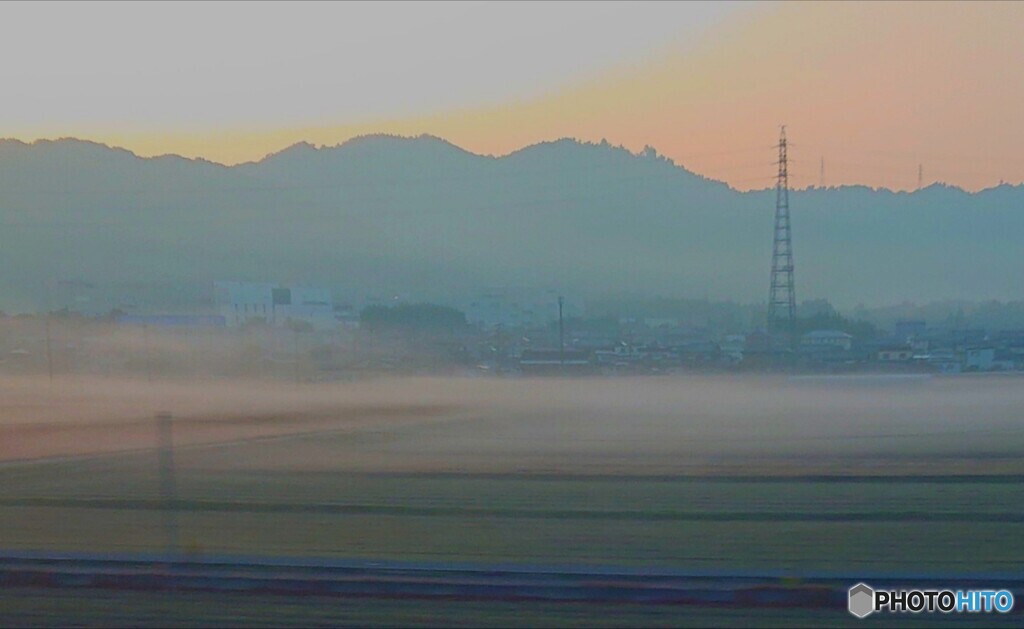 本日の朝霧