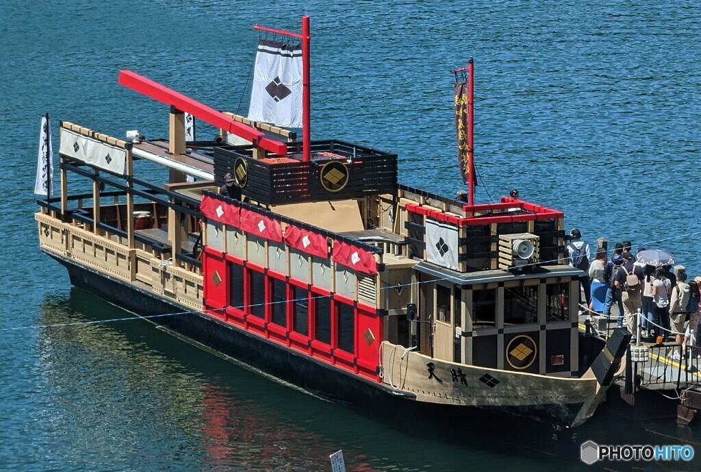 河口湖の戦国船