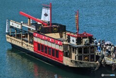 河口湖の戦国船