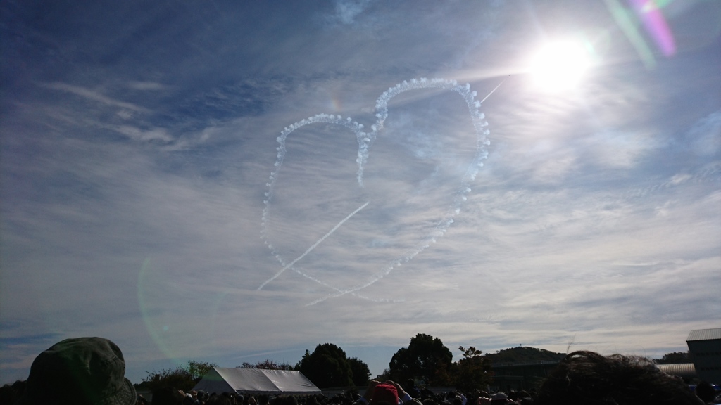 大空にハートマーク