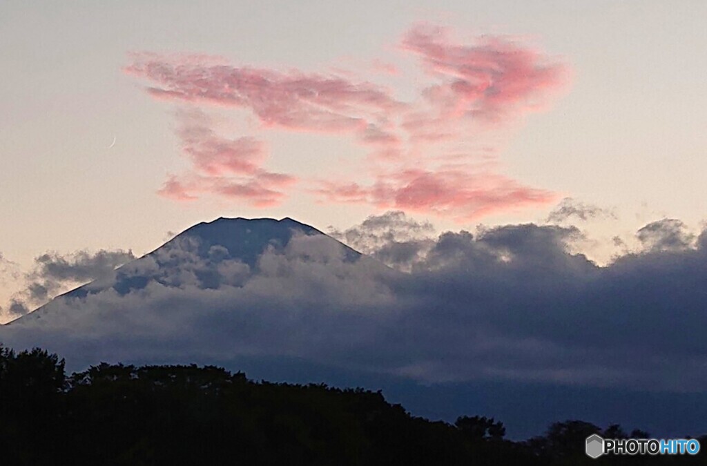 夕暮れの富士