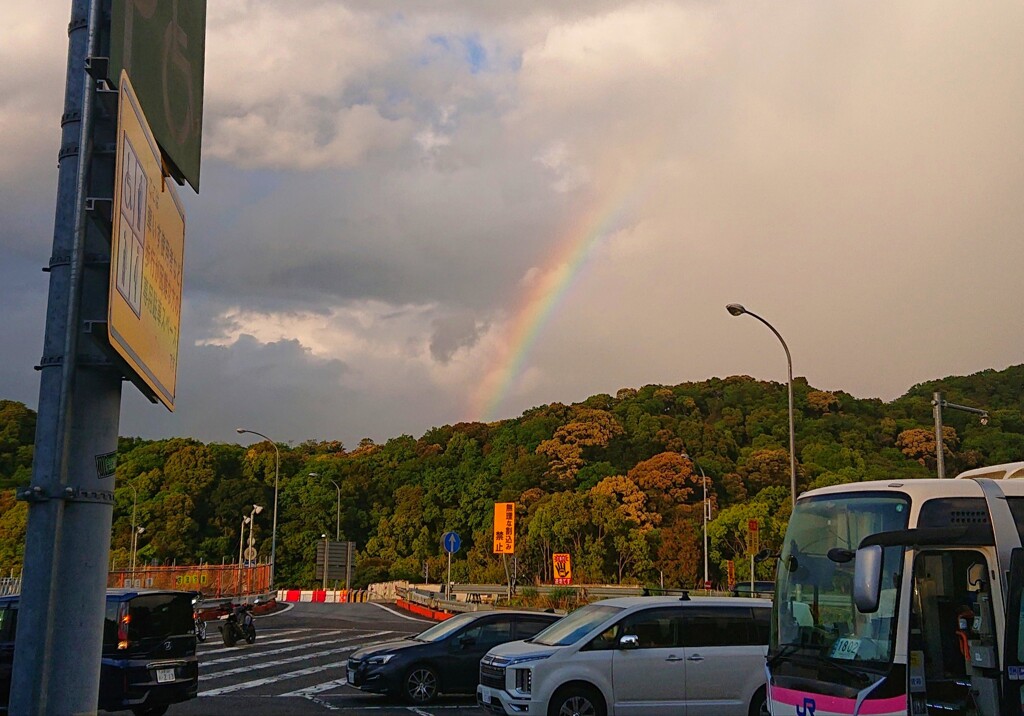サービスエリアの虹