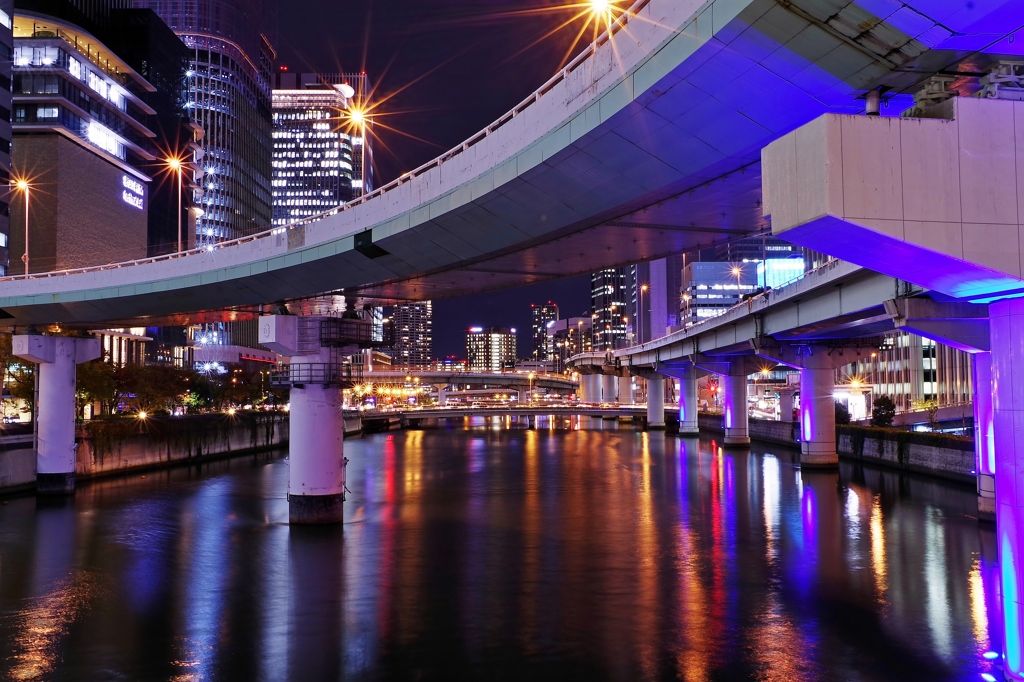 通勤夜景 中之島ガーデンブリッジから渡辺橋方面 By ともたかサーフ Id 写真共有サイト Photohito