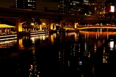 通勤夜景9　水晶橋から なにわ橋を望む