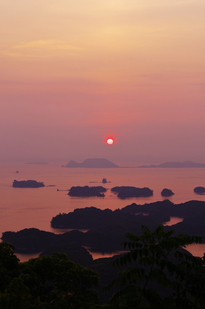 九十九島の夕陽　～展海峰より～