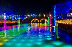 光と噴水の運河　～ハウステンボスの夜景Ⅱ～