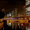 通勤夜景8　水晶橋から大江橋方面を望む