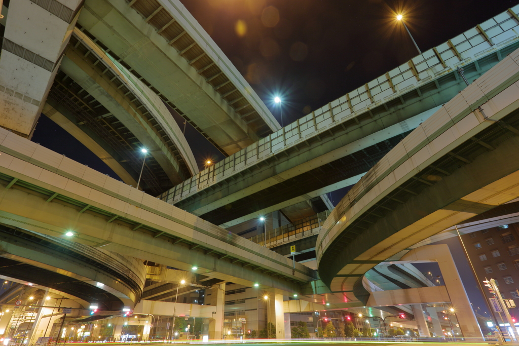 阿波座ジャンクション夜景
