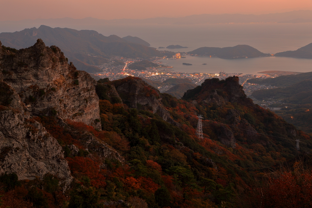 寒霞渓夕景