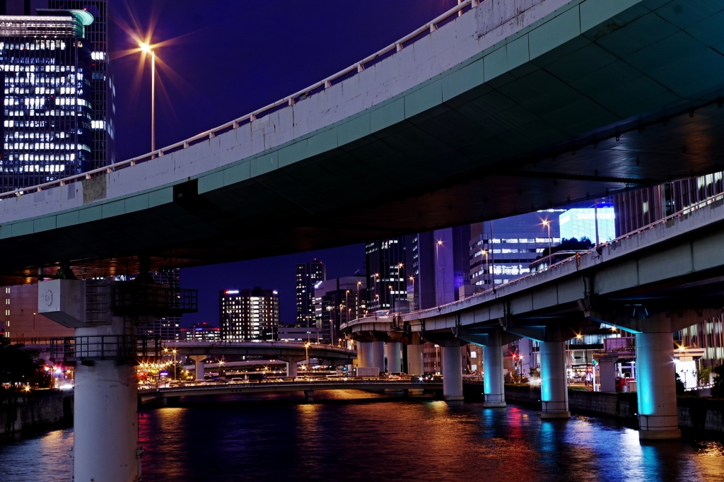 通勤夜景10　中之島ガーデンブリッジより
