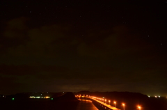 夜の角島大橋