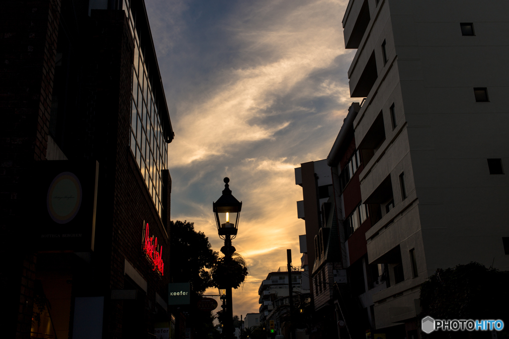異人館通りの夕焼け