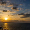 島と夕日