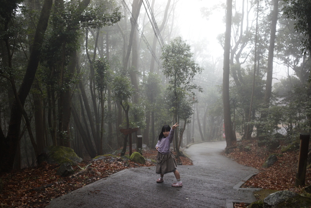 霧の中の登山