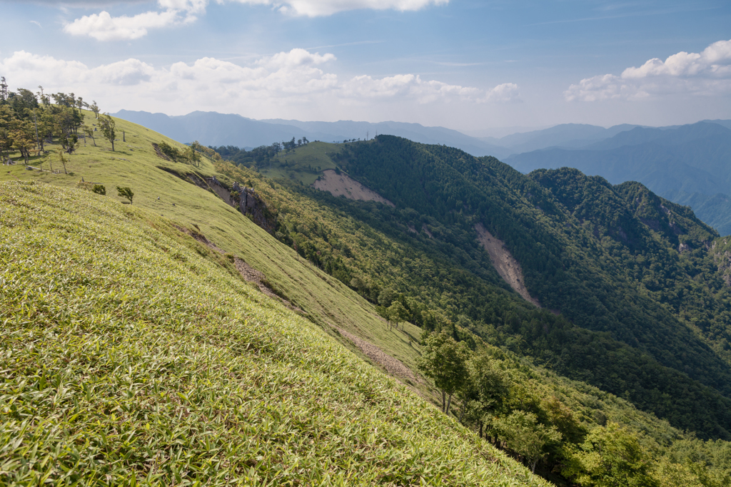 三津河落山の稜線