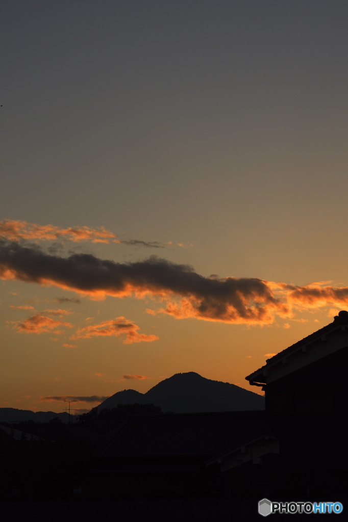 二上山の夕景