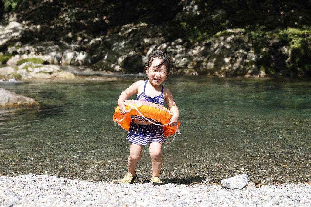 天川村で川遊び