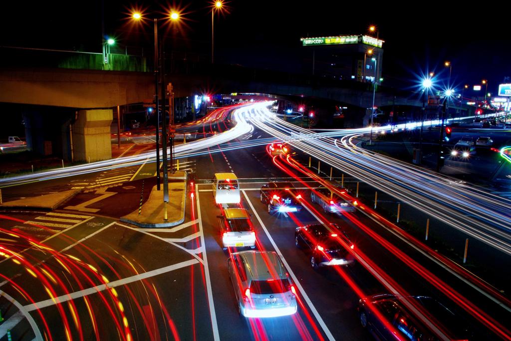 とある歩道橋からの光跡②